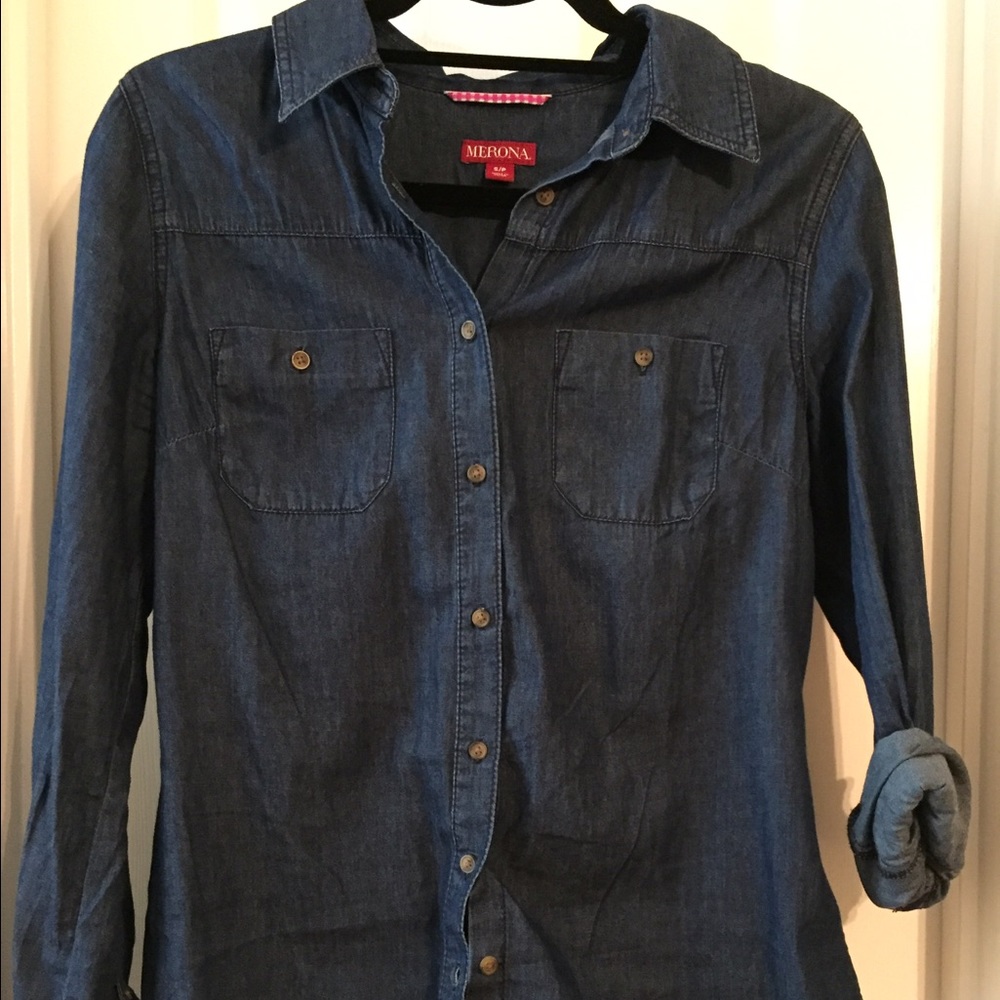 Button up chambray shirt
