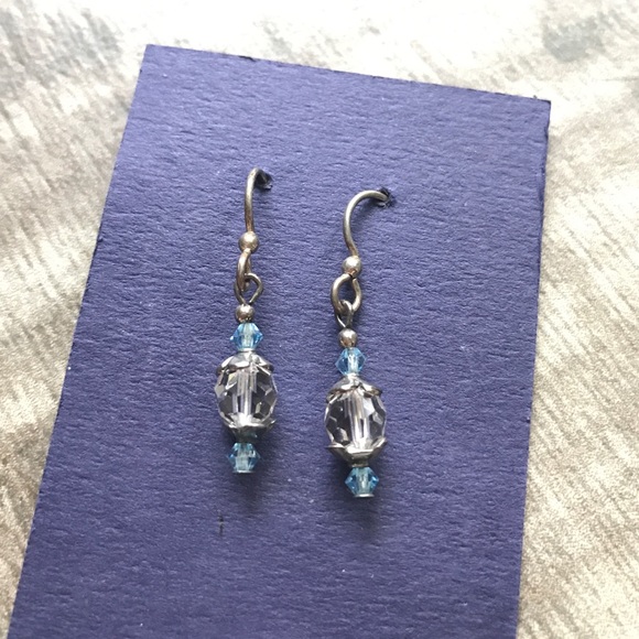 Jewelry - Blue and clear beaded dangle earrings Jewelry - Blue and clear beaded dangle earrings