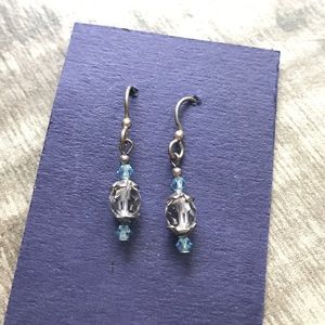 Jewelry - Blue and clear beaded dangle earrings Jewelry - Blue and clear beaded dangle earrings