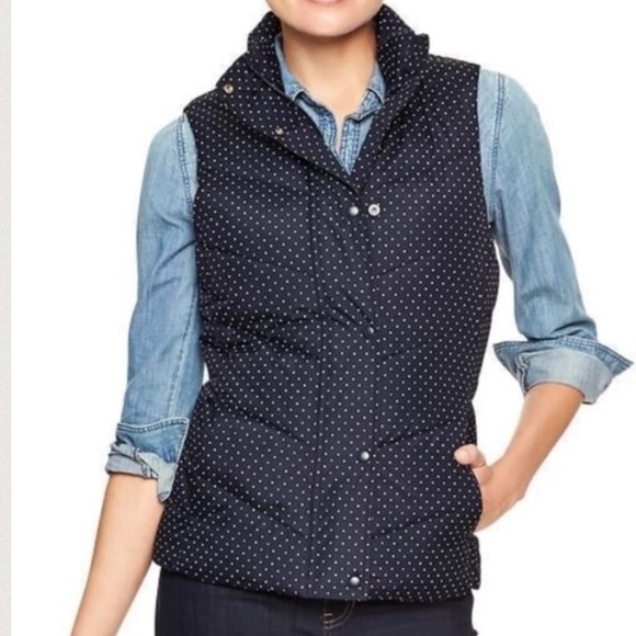 GAP Jackets & Blazers - Gap polka dot vest NAVY
