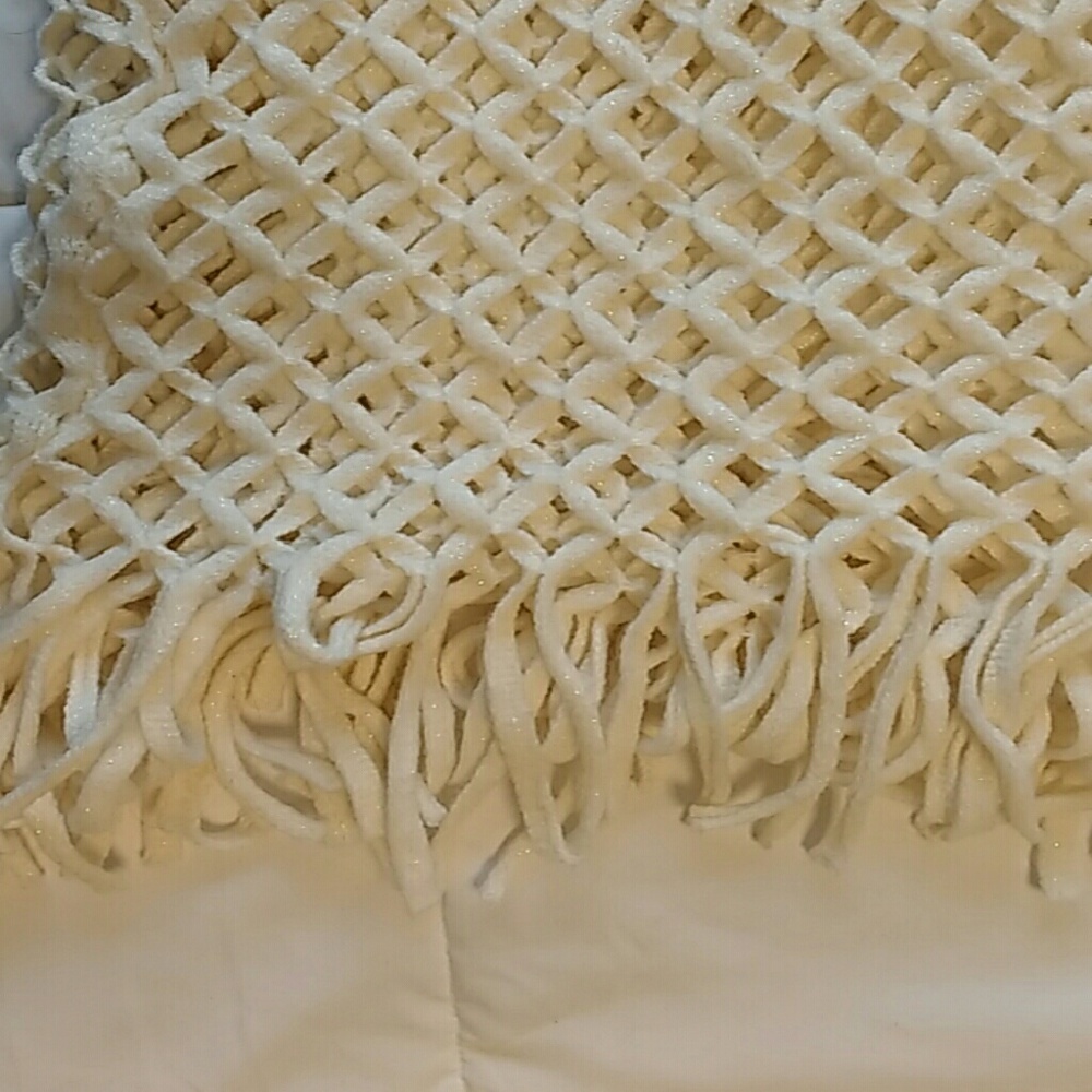 Cream Sparkle Infinity Scarf
