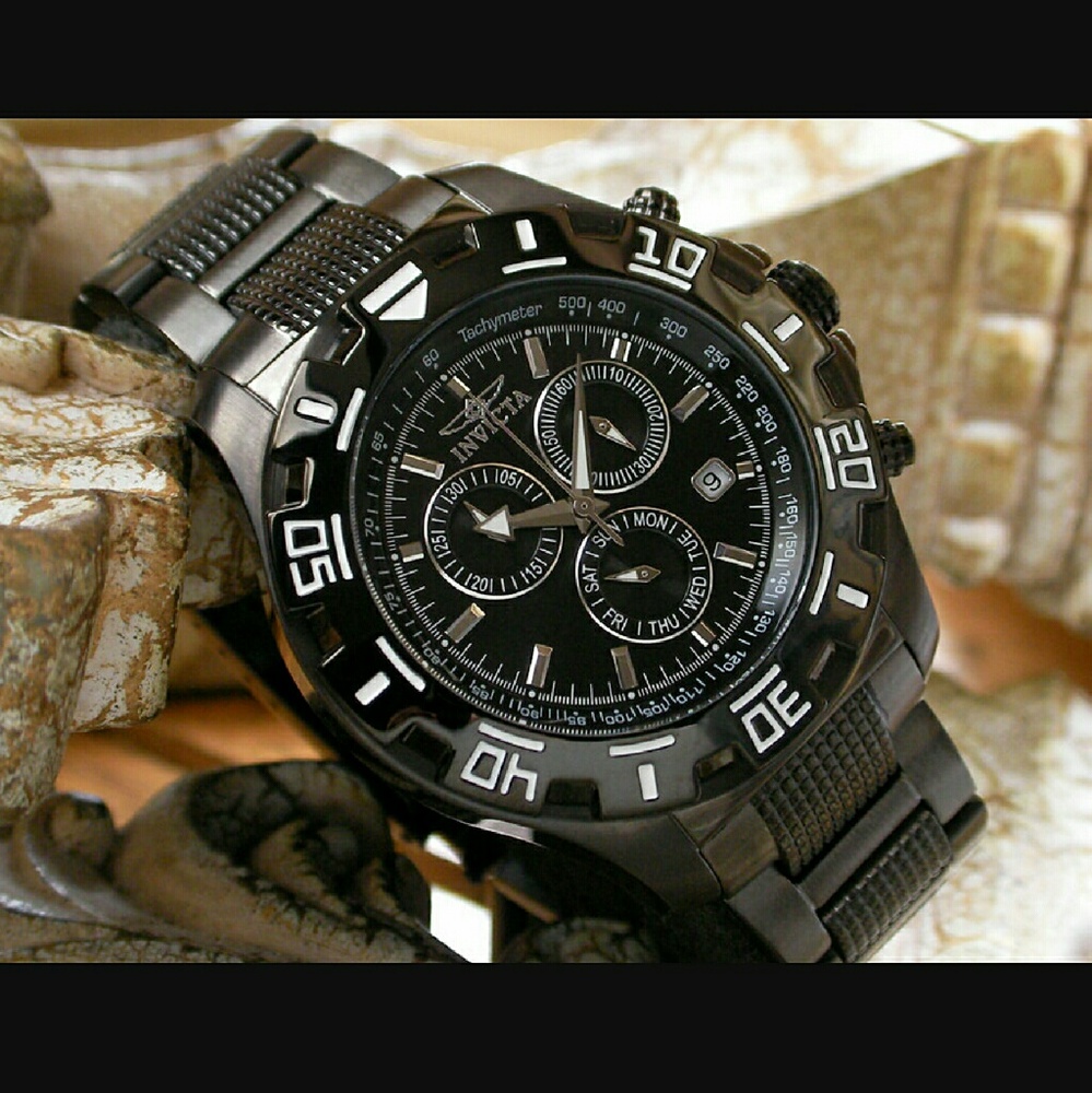 NWT  Invicta Python Gunmetal Chronograph watch