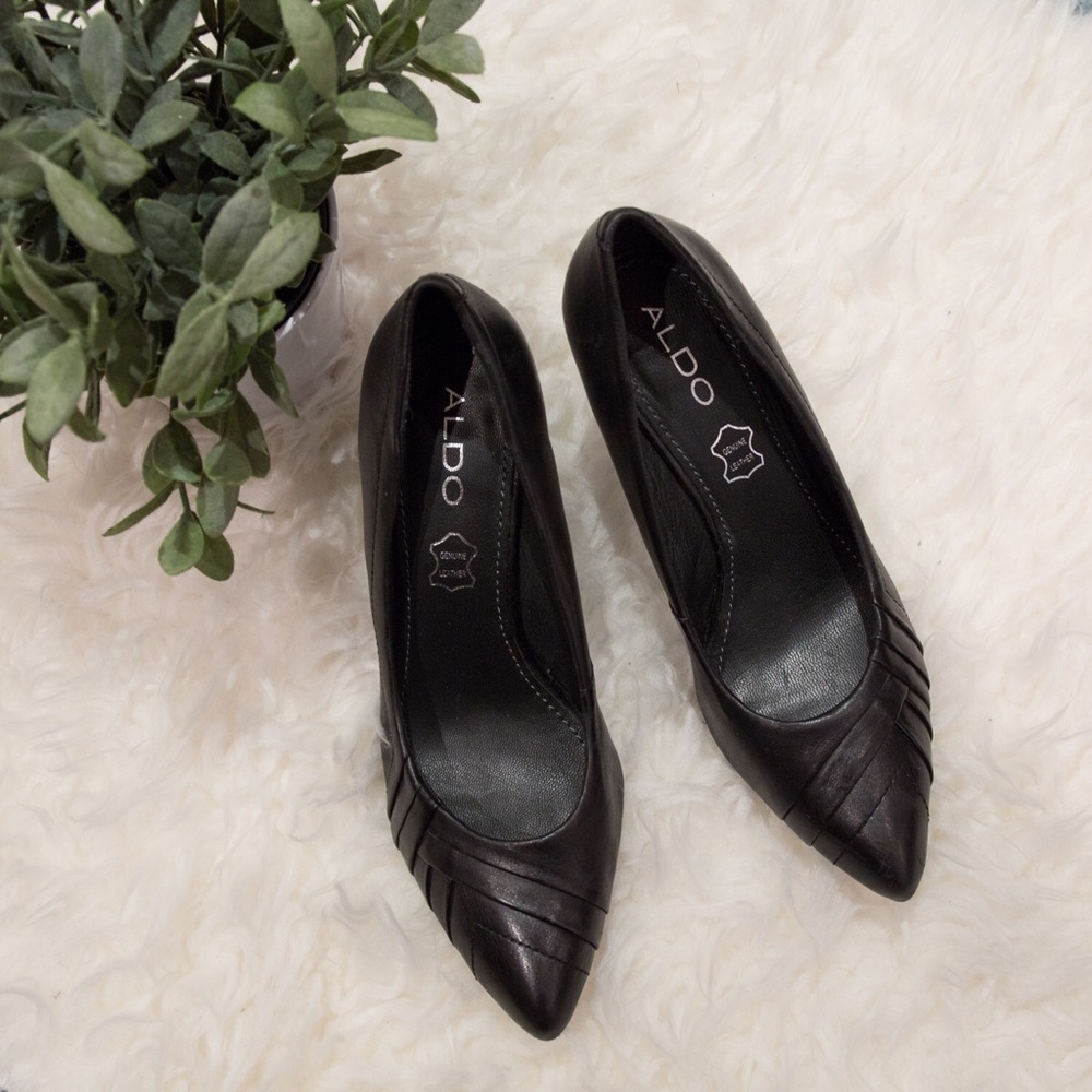 Aldo black leather pumps Sz 7