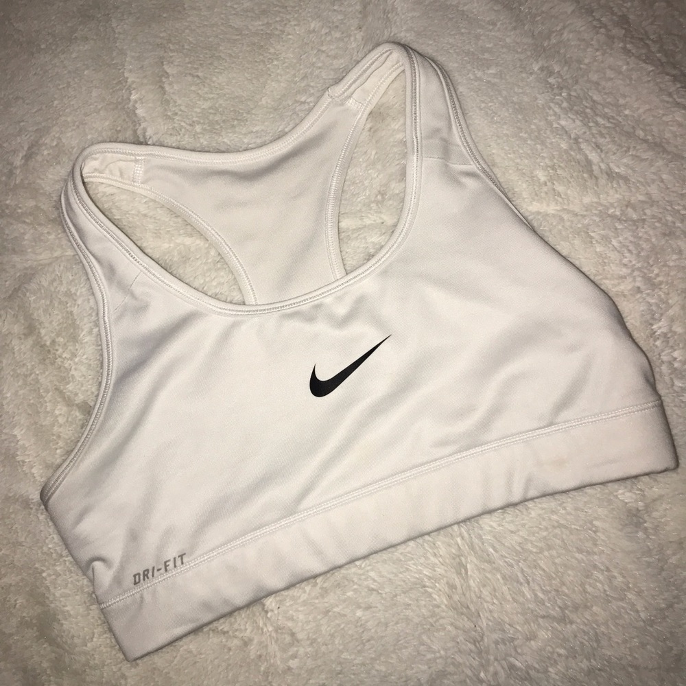 White Nike Dry Fit sports bra