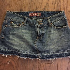 Distressed Hint Jean Skirt