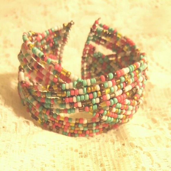 Seed bead Cuff Bracelet - Picture 2 of 2