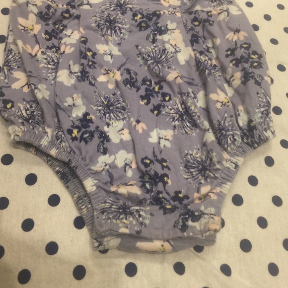 Blue bodysuit with ruffled princess seams. - Picture 3 of 4