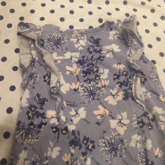 Blue bodysuit with ruffled princess seams. - Picture 4 of 4