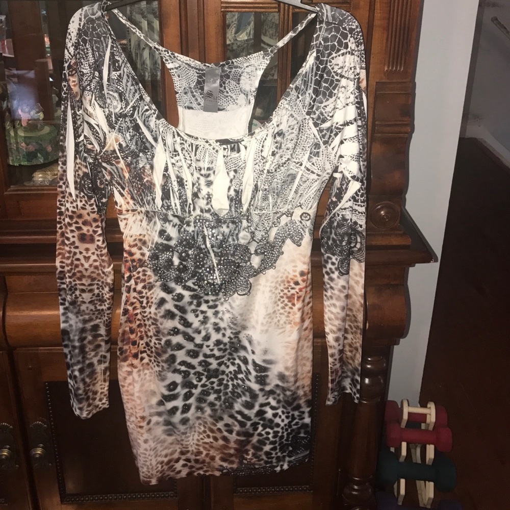 Open shoulder empire waist cocktail dress