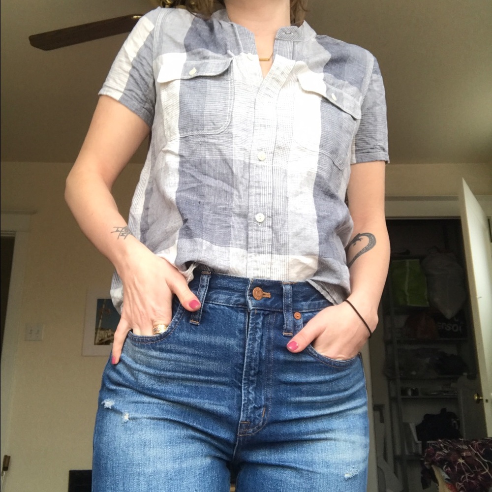 Madewell short-sleeve shirt in screendoor plaid