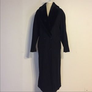 Portrait Black Wool Coat