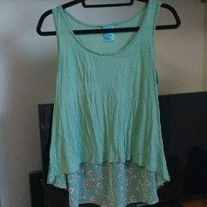 Seafoam Green Floral Tank