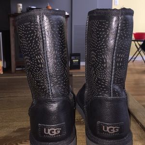 Brand New authentic women's laser cut black UGGs