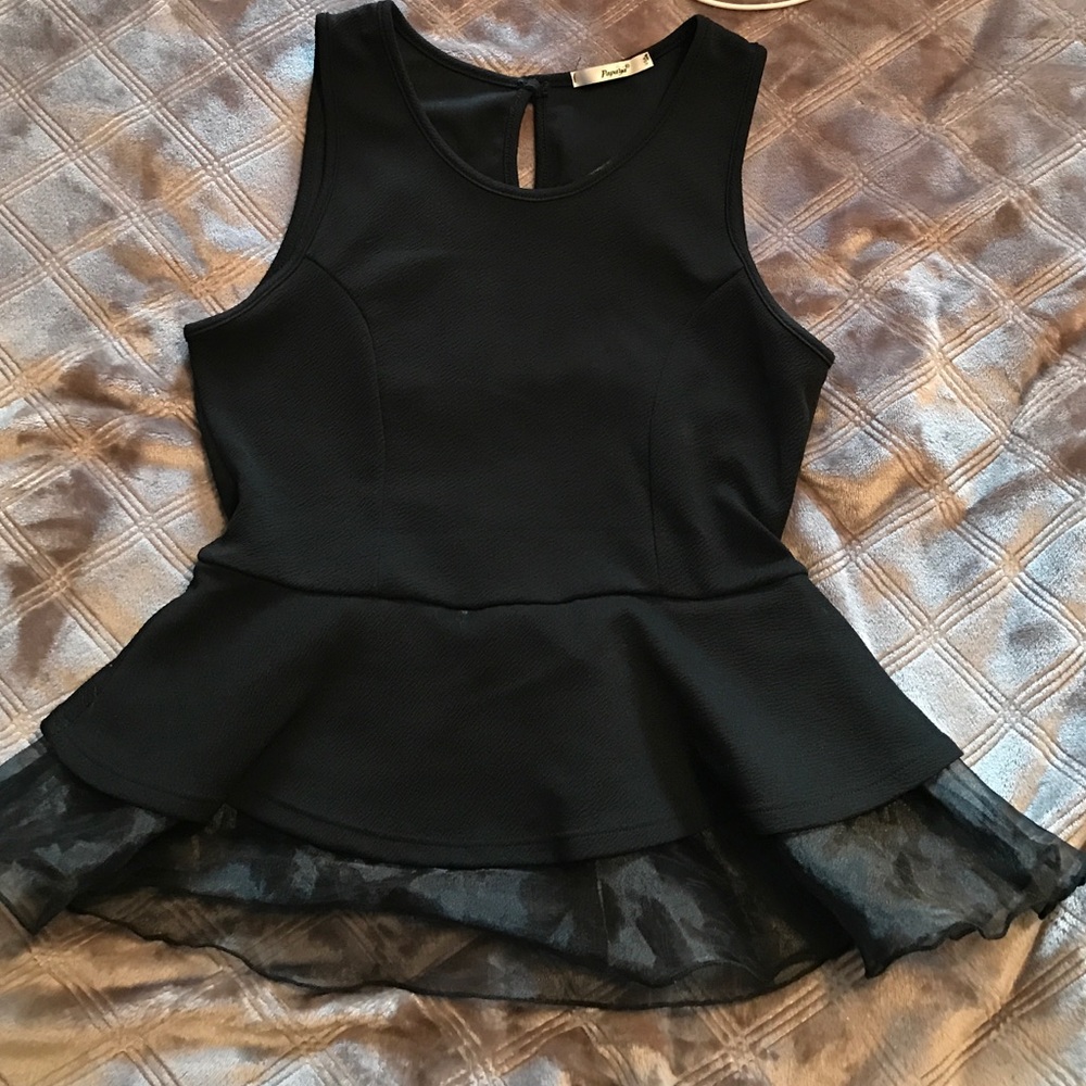 Black Peplum Top
