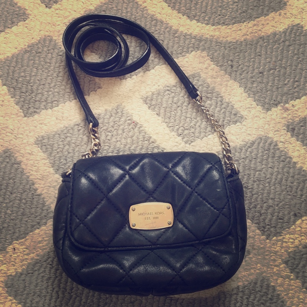 Black quilted cross body Michael Kors Bag