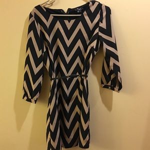 Chevron Black/Gold Dress