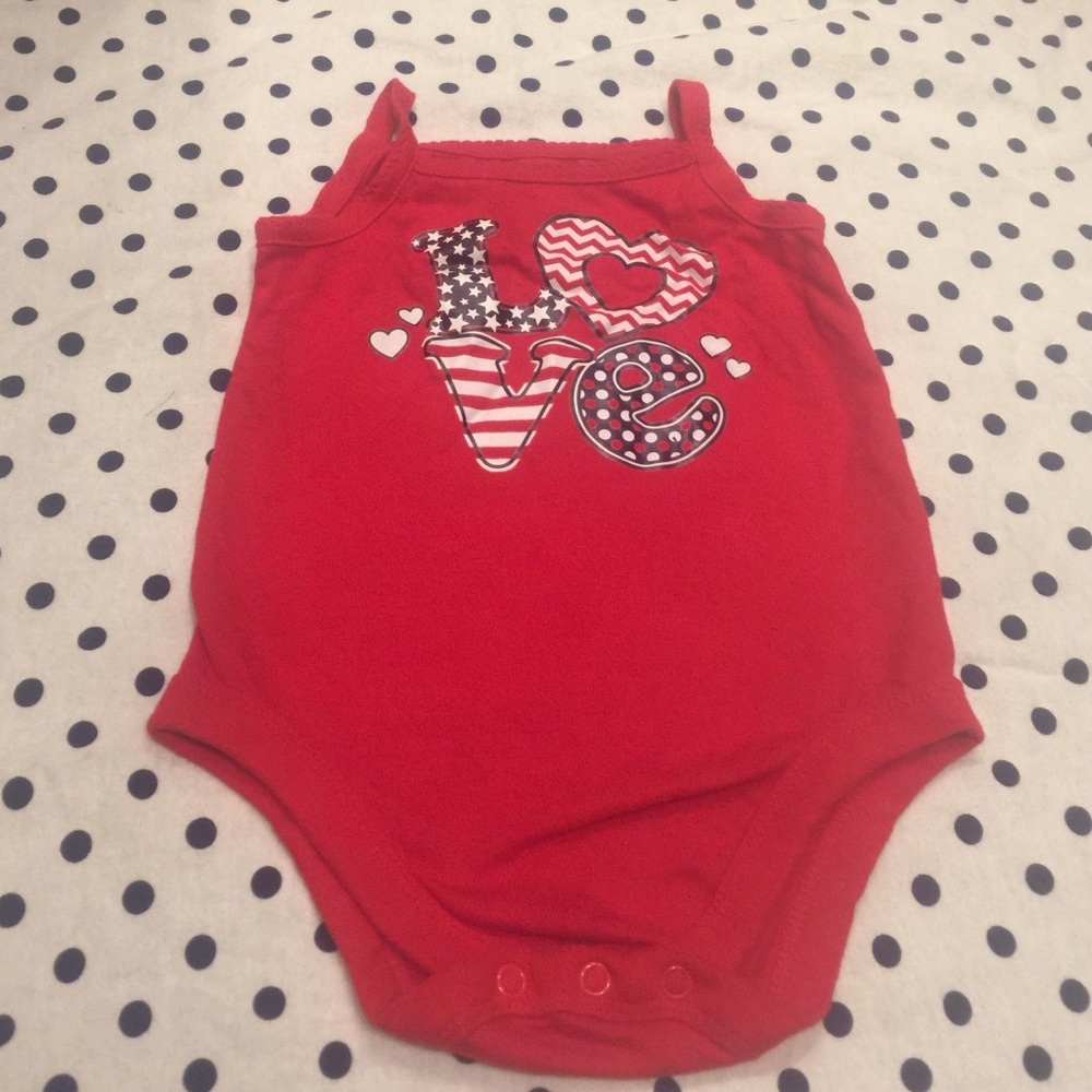 Red "Love" tank bodysuit