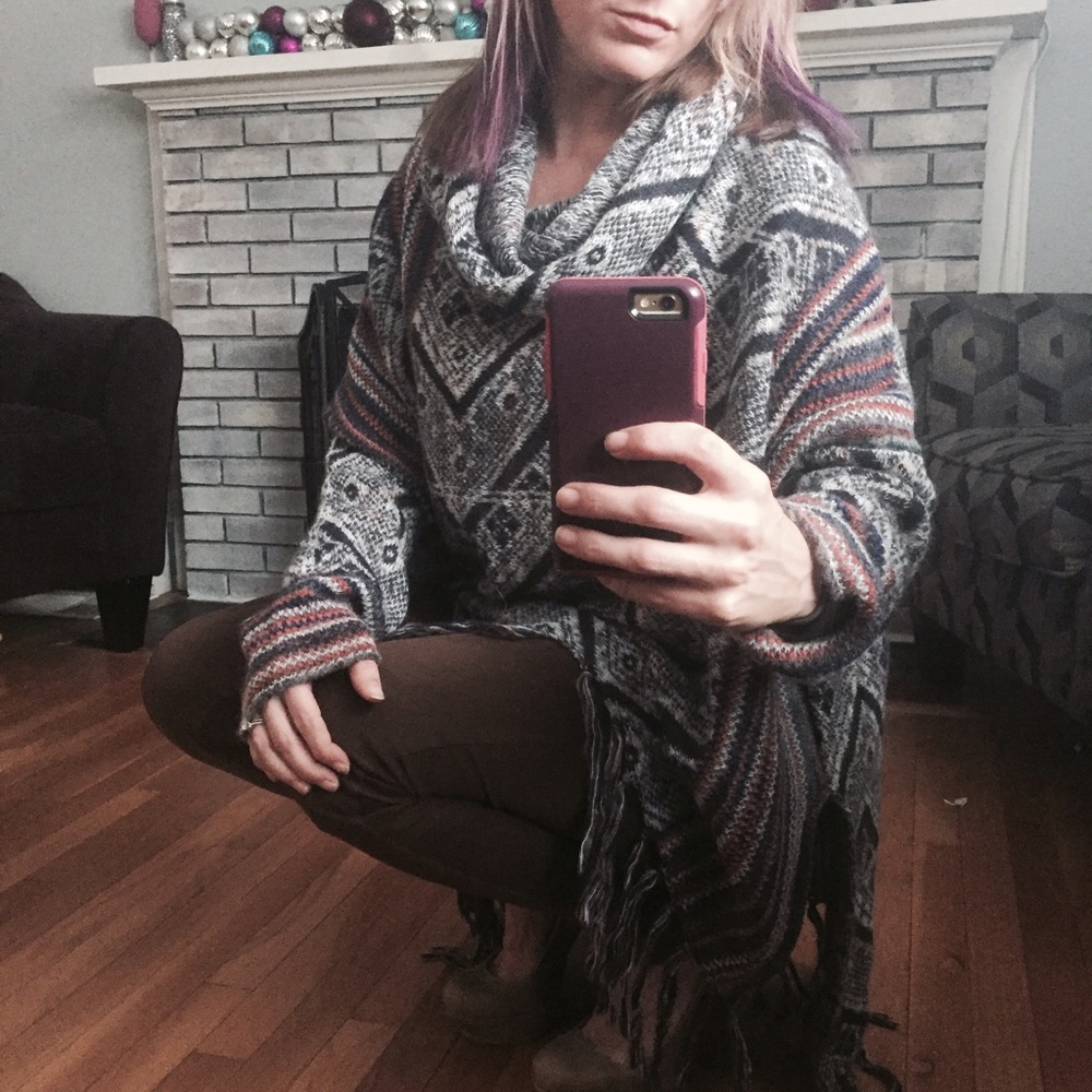 FREE PEOPLE oversized poncho sweater