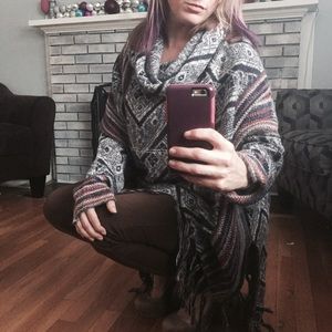 FREE PEOPLE oversized poncho sweater