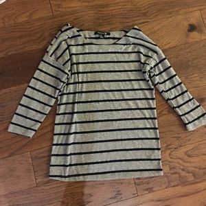 3/4 Length sleeve Forever 21 Grey/Navy Striped Top
