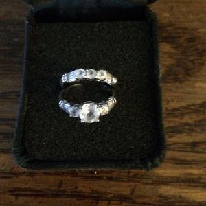 White topaz engagement set