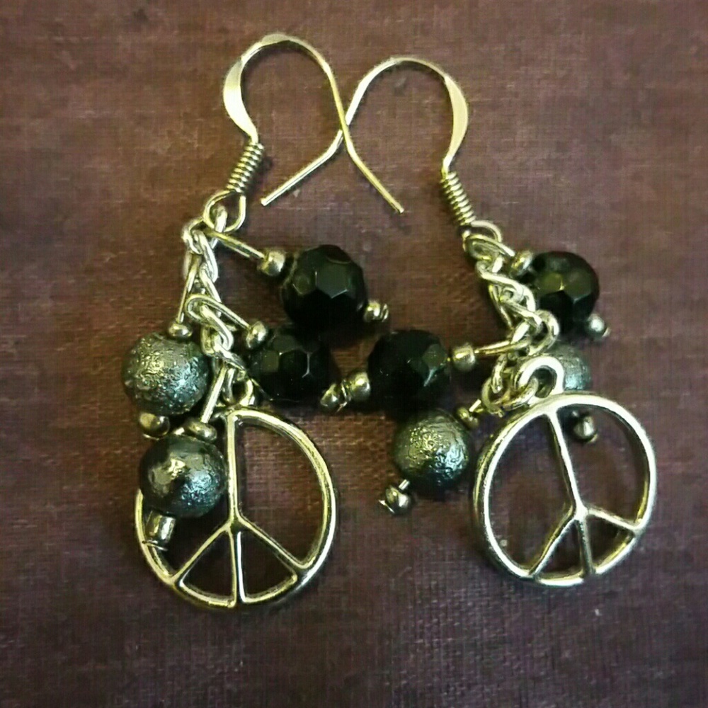 Peace Sign Earring - Handmade