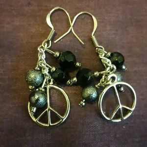 Peace Sign Earring - Handmade