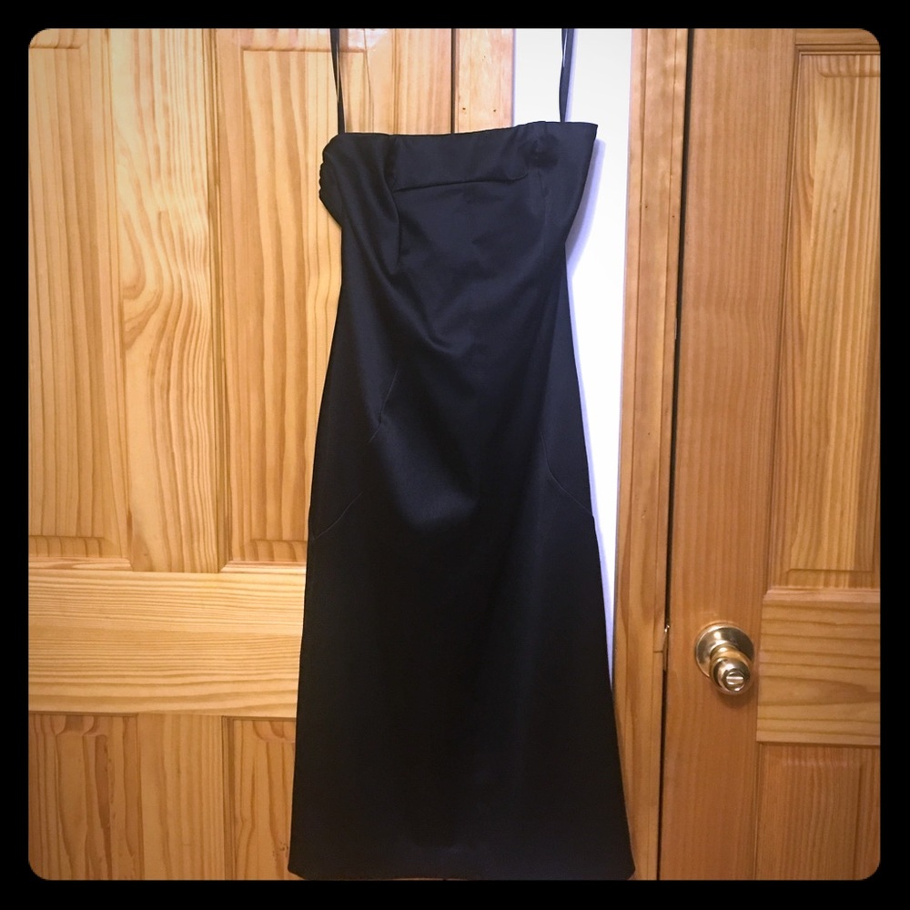 Black strapless express design studio dress