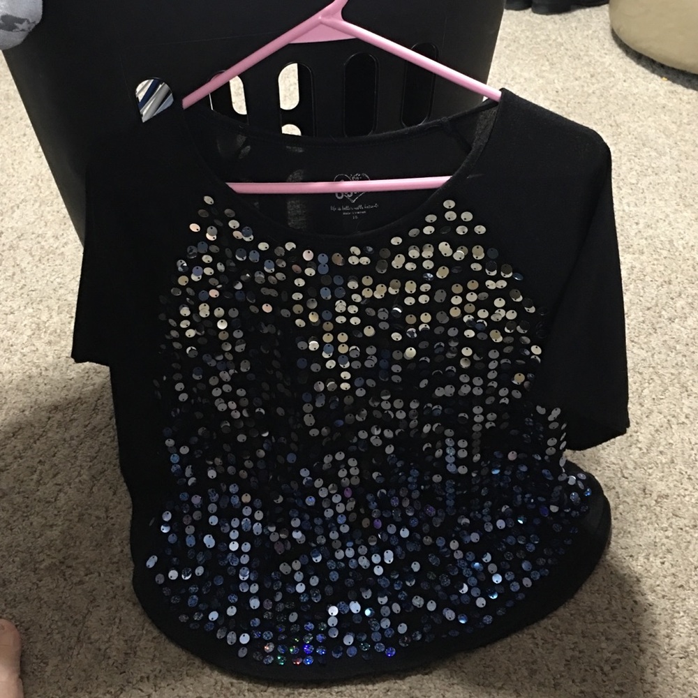 Justice sequined batwing shirt