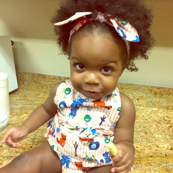 Striped bib one piece with straps - Picture 1 of 4