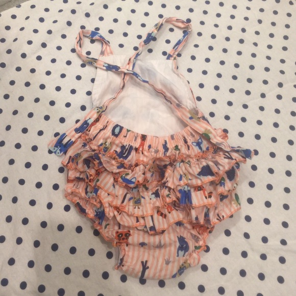 Striped bib one piece with straps - Picture 4 of 4