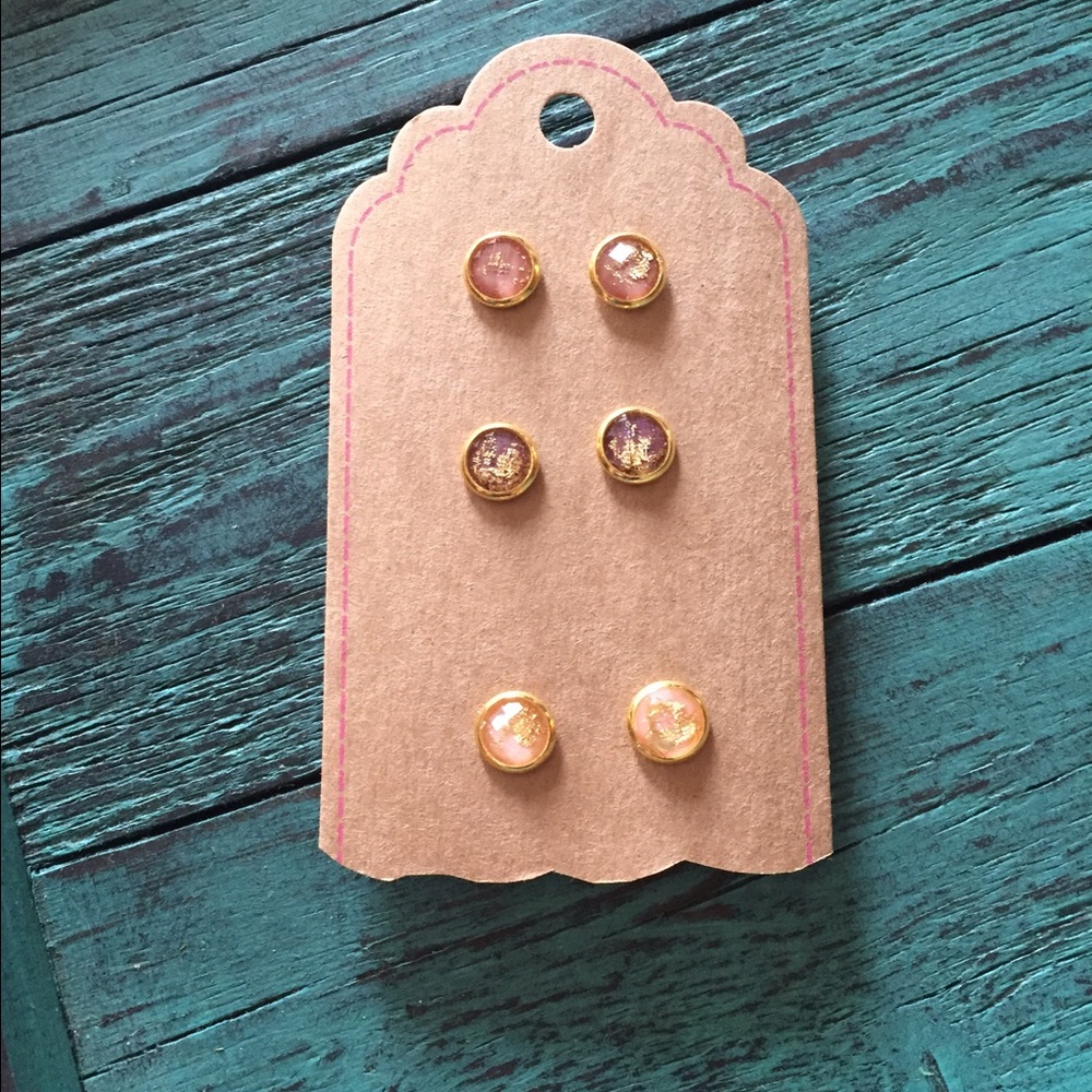 8mm Earring Set of 3.