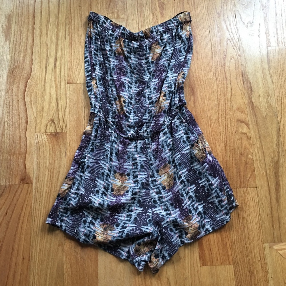 Printed shorts romper