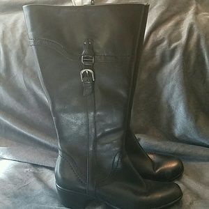 Tall Black Clark's Wide Calf Boots Size 8.5