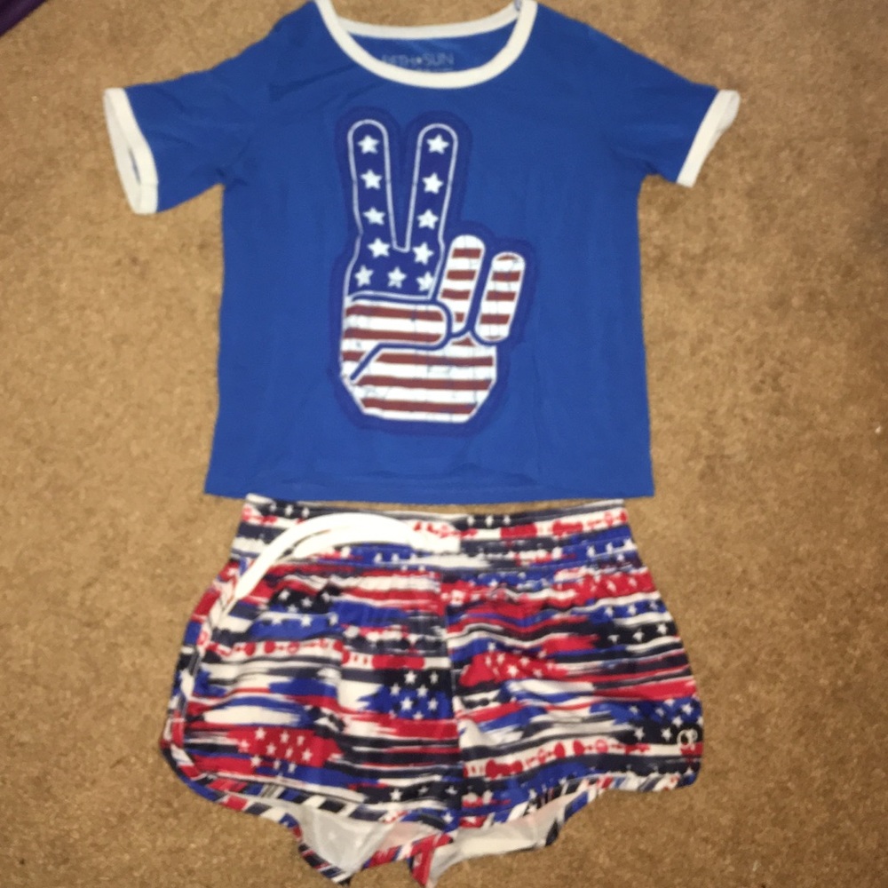 Red white and blue outfit