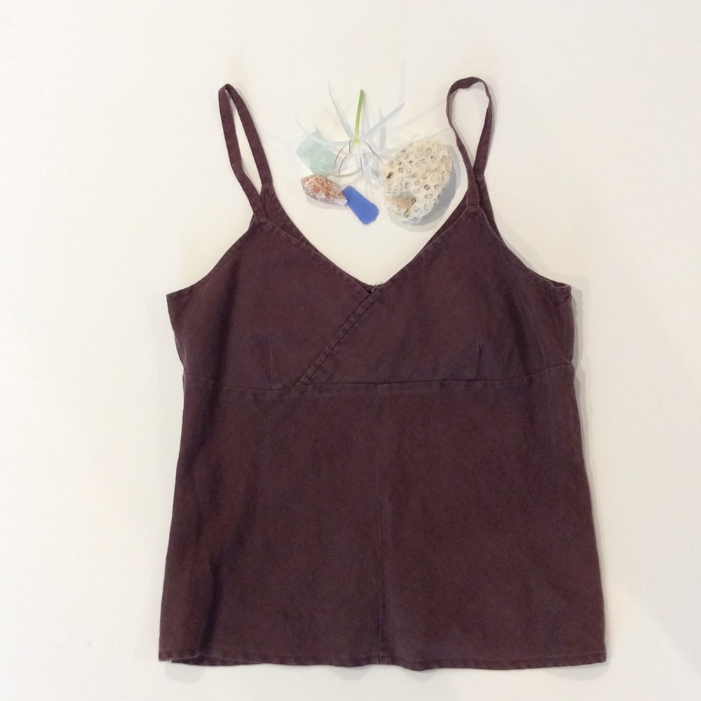 Old Navy chocolate linen strappy tank top