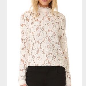 Wayf Berklin Long Sleeve Lace Top S