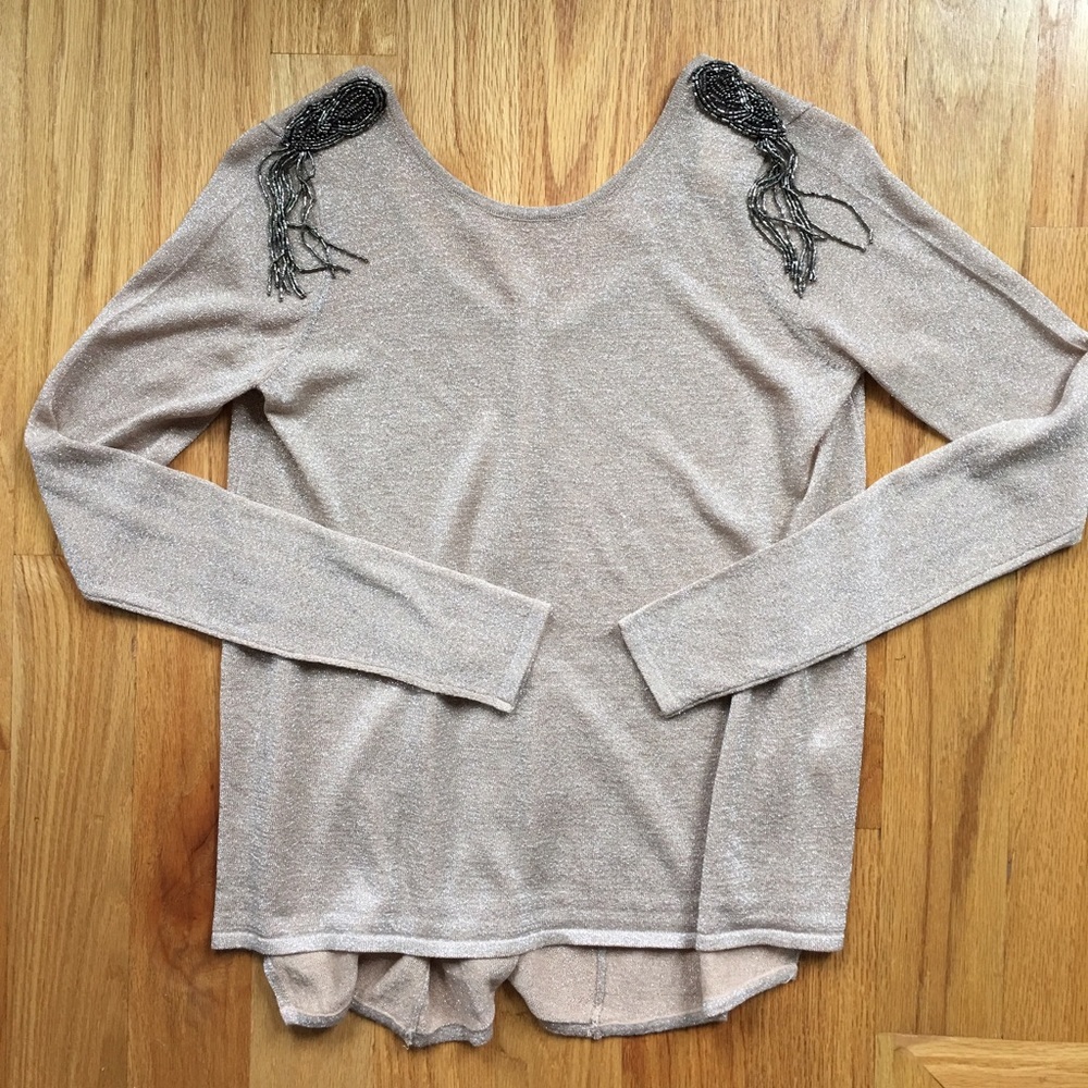 Zara knit embellished long sleeve