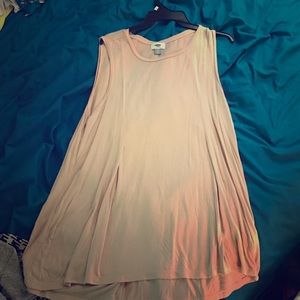 Long pink tank top