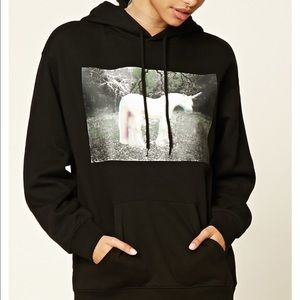 BLACK UNICORN HOODIE - NWT