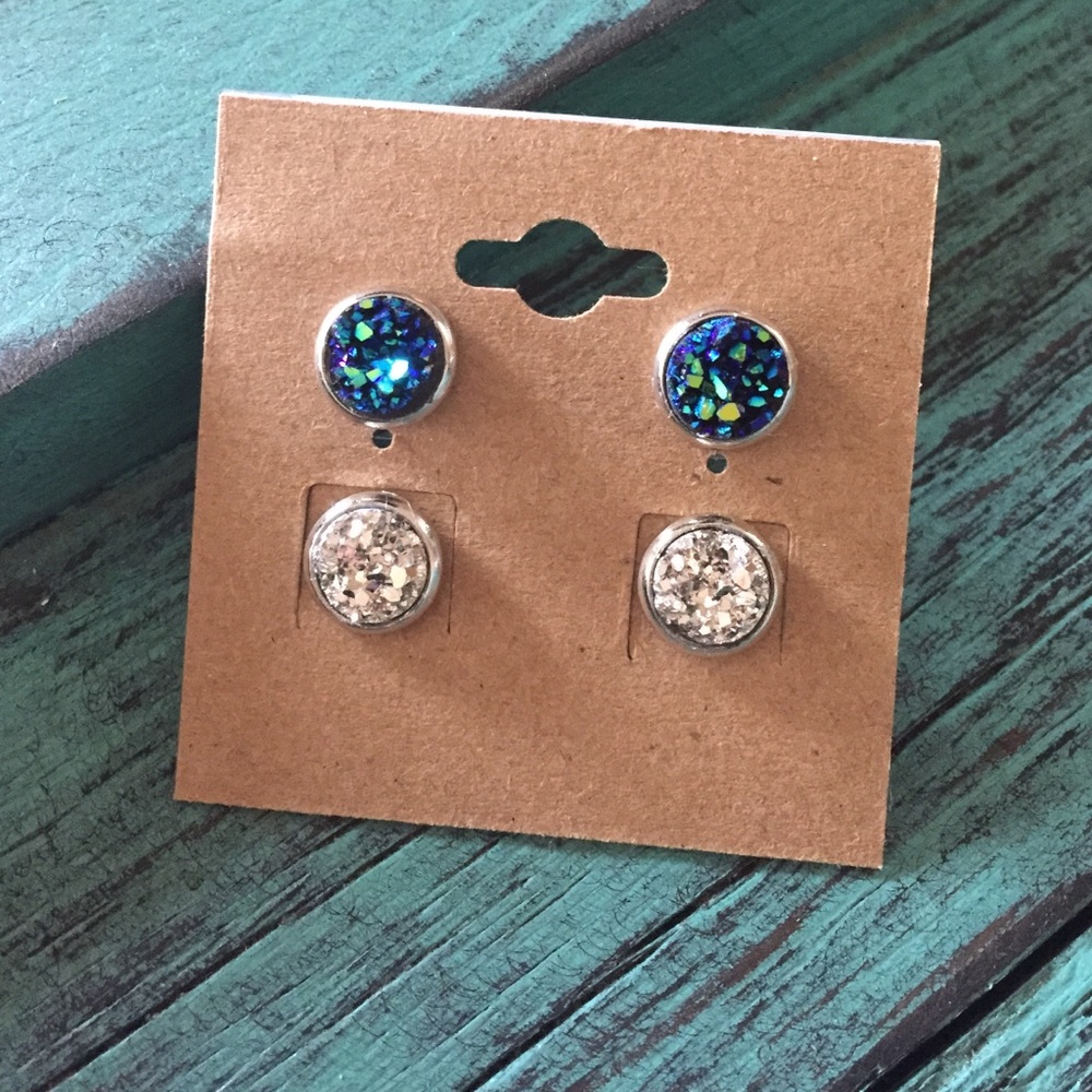 Druzy Earring Set of 2