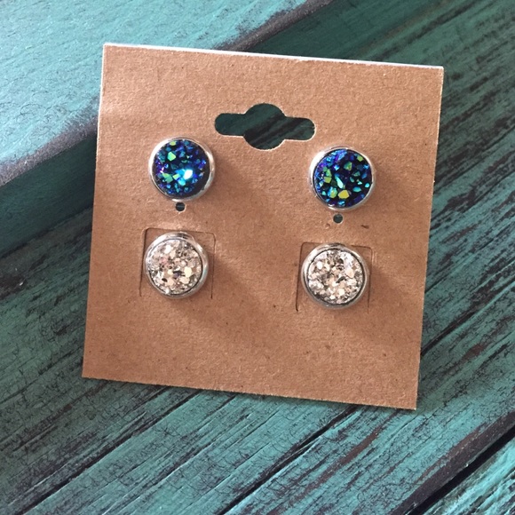 Druzy Earring Set of 2 - Picture 1 of 4