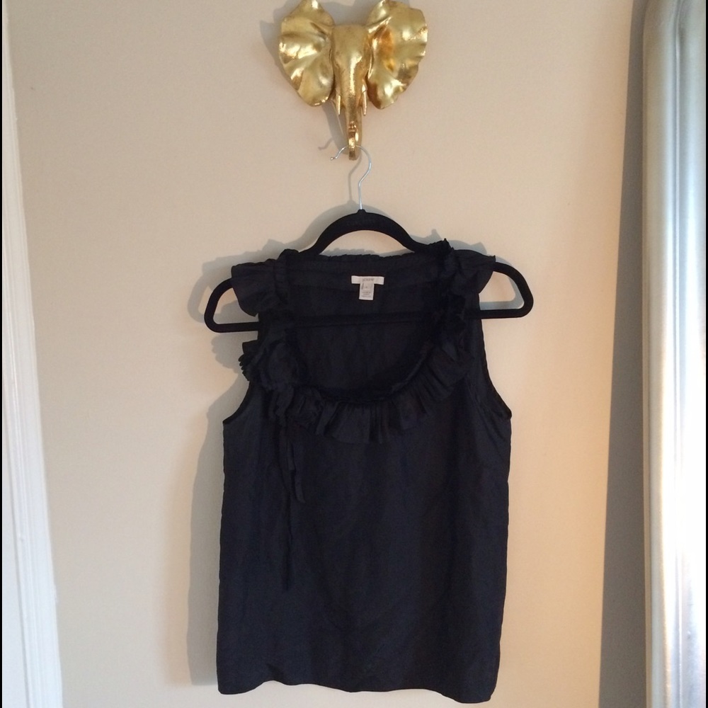 Black 100% silk J.Crew blouse