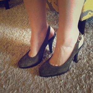 Olive sling backs