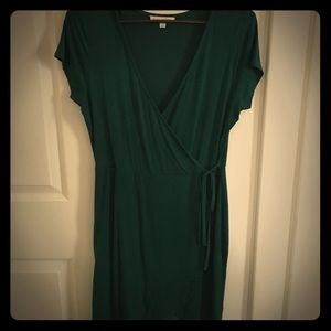 Green wrap dress