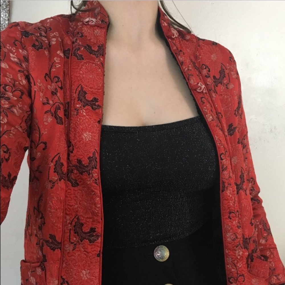 red brocade chinese jacket