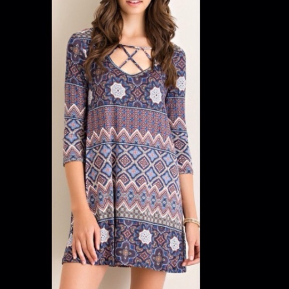 Caged t shirt shift dress