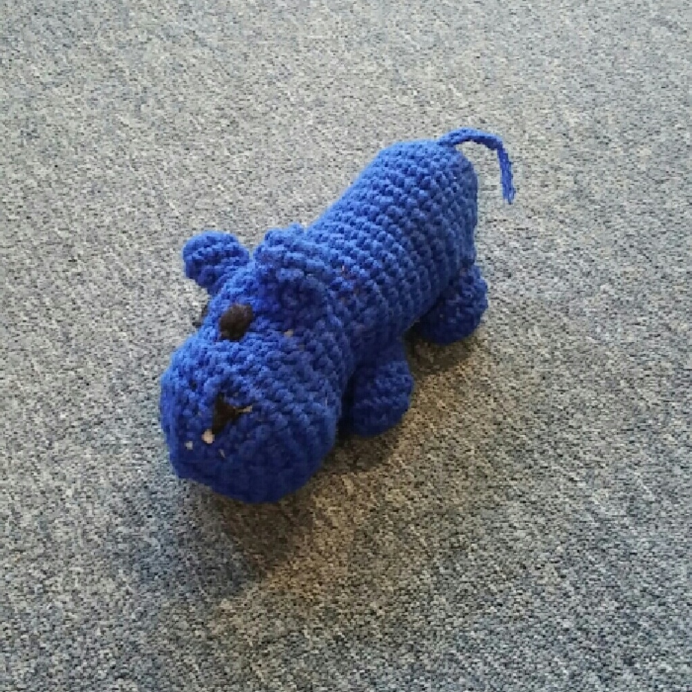 Handmade stuffed hippo plushie