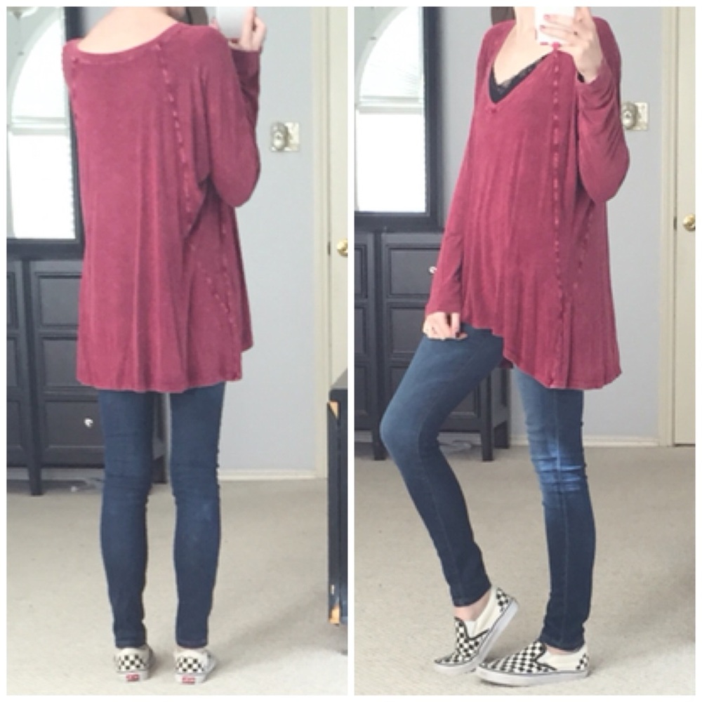 ⭐️LAST ITEM▫Red Vintage Wash Worn-In Long Sleeve - Picture 4 of 4
