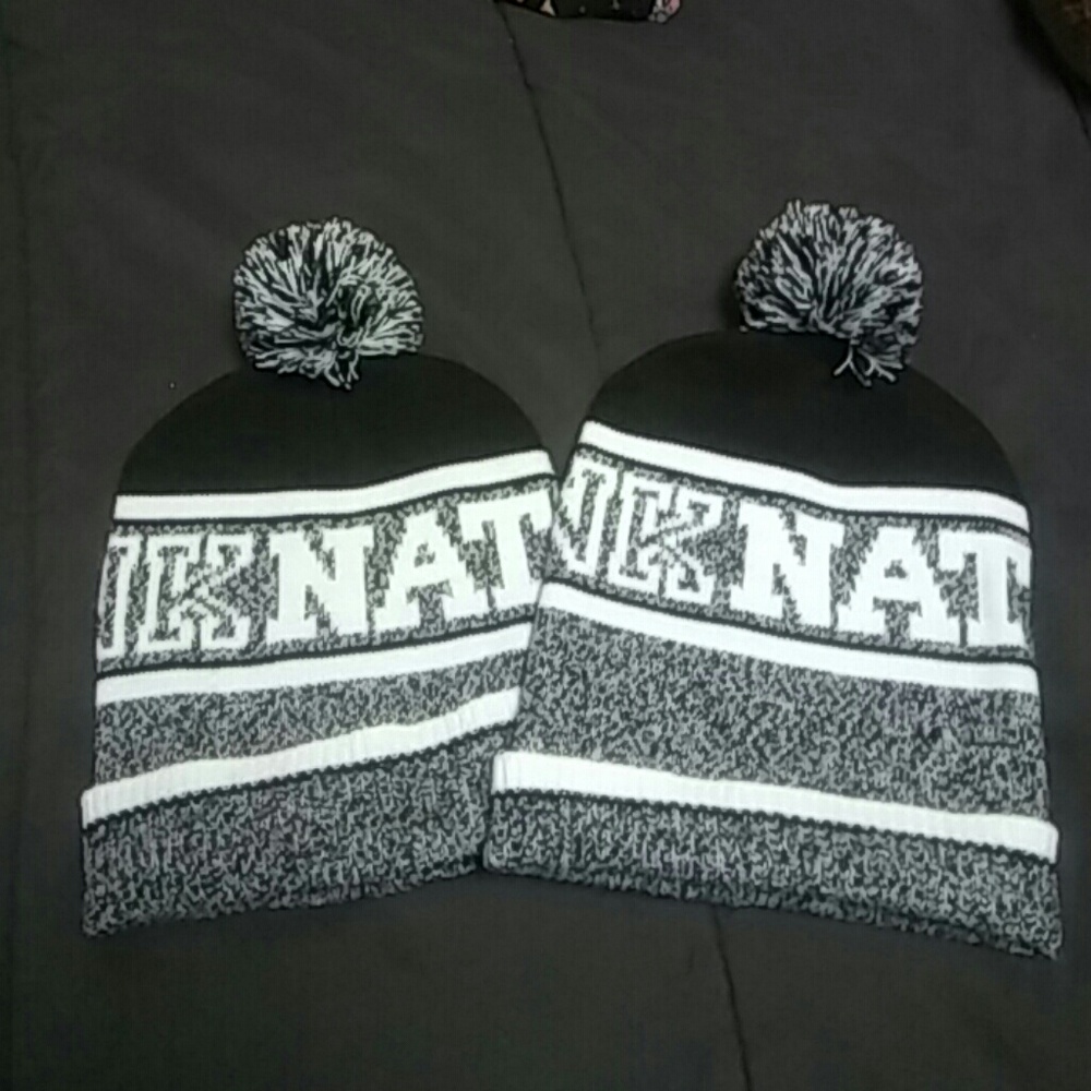 ON HOLD .PINK NATION pom pom beanies 2 for 1 deal